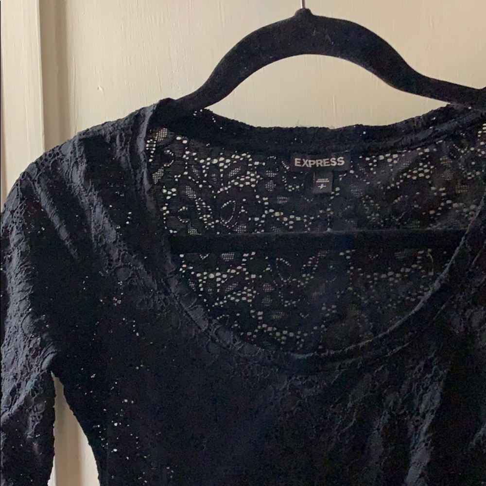Express black lace top size S